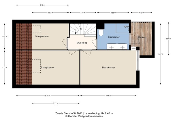 Plattegrond - Zwarte Sternhof 6, 2623 MC Delft - Zwarte Sternhof 6-1e.jpg